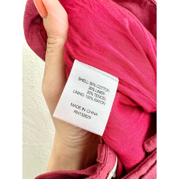 Tularosa Sophia Linen Blend High Waisted Tassel Fringe Hem Crop Pants Red Size M - Picture 9 of 9